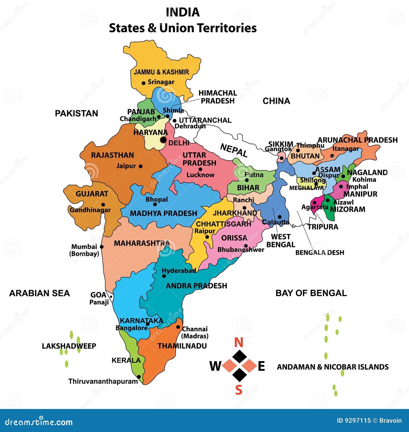 detailed map of india