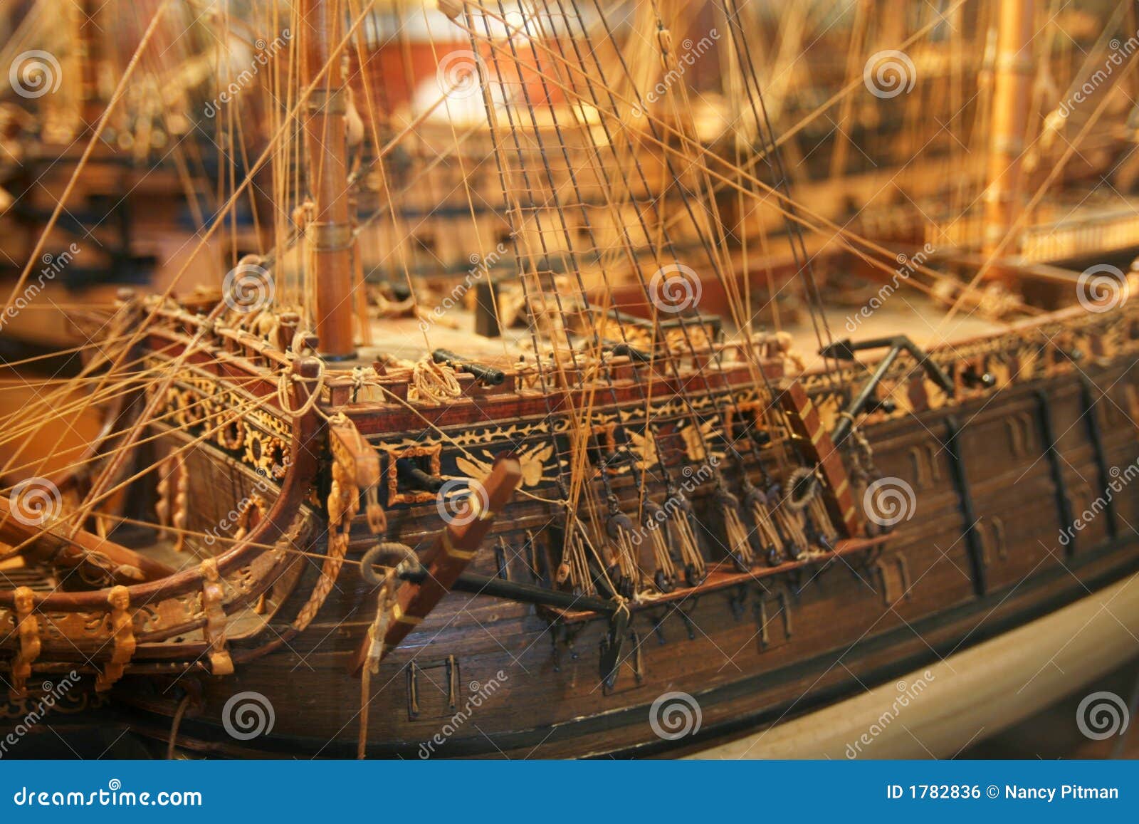 Detailed Model Of Old Mast Ship Stock Photo - Image: 1782836