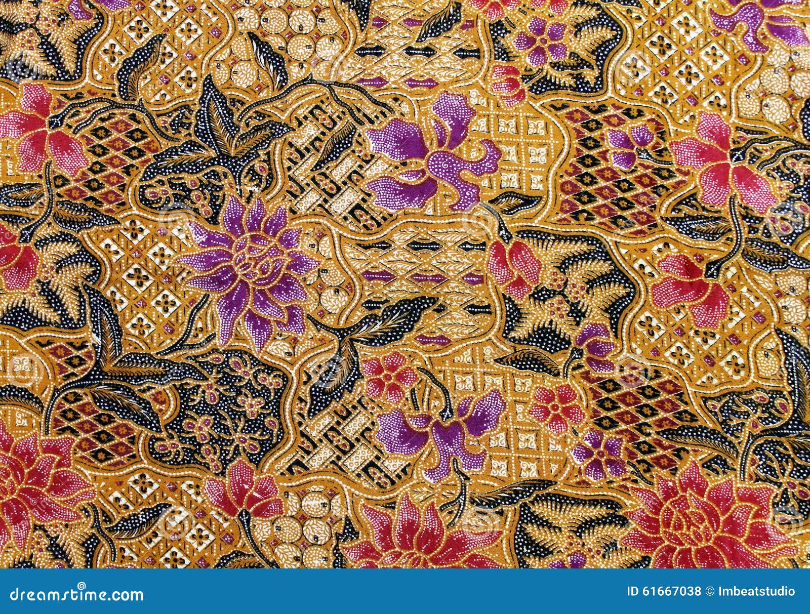 Detailed Patterns Of Indonesia Batik  Cloth Stock 