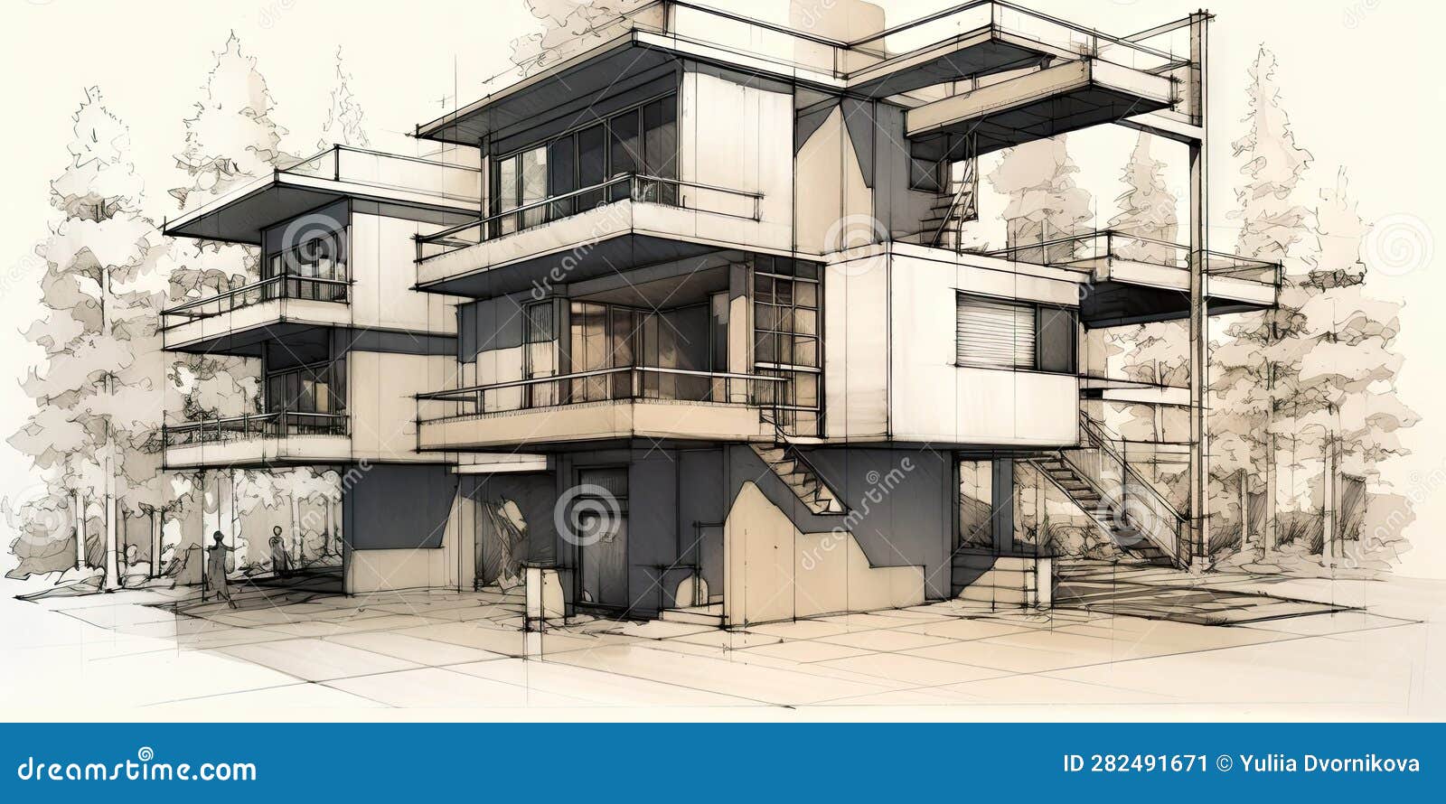 Abstract Sketch Design Of House Stock Photo - Download Image Now -  Abstract, Architect, Architecture - iStock