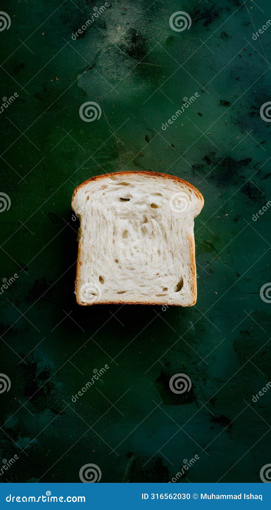 a detailed portrayal of a slice of white bread in foodgraphy