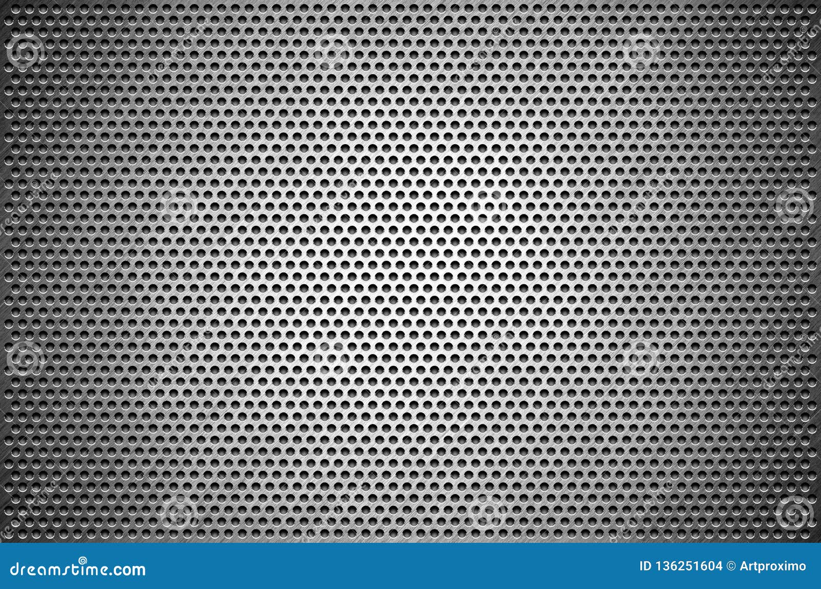 Texture Background Gray Sheet Metal Perforated. Steel Plate With Holes Stock Illustration