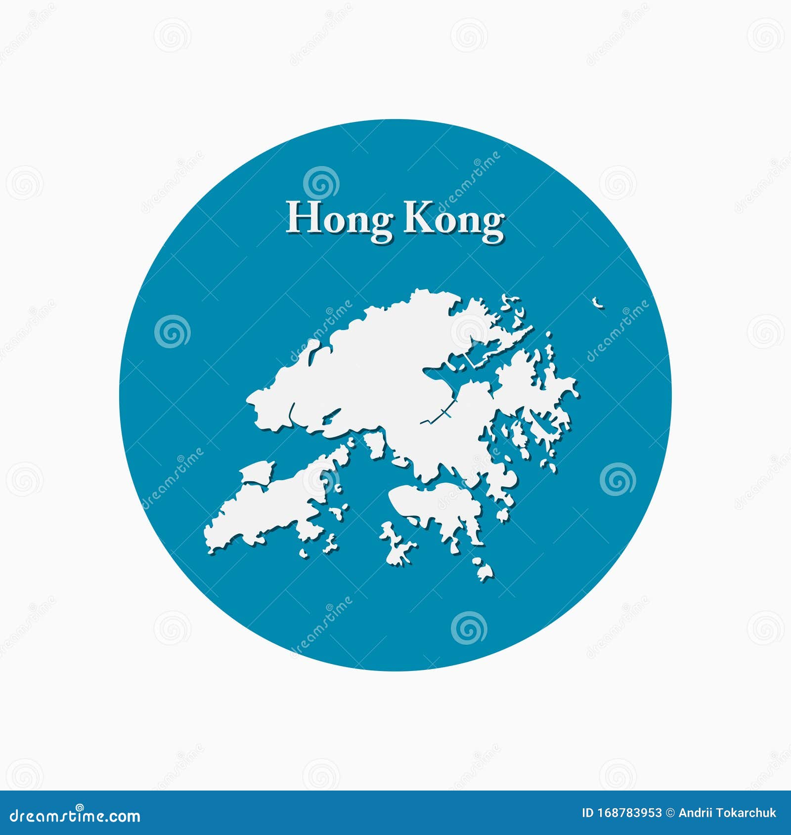 Vector Map Hong Kong Region China Template Stock Vector - Illustration