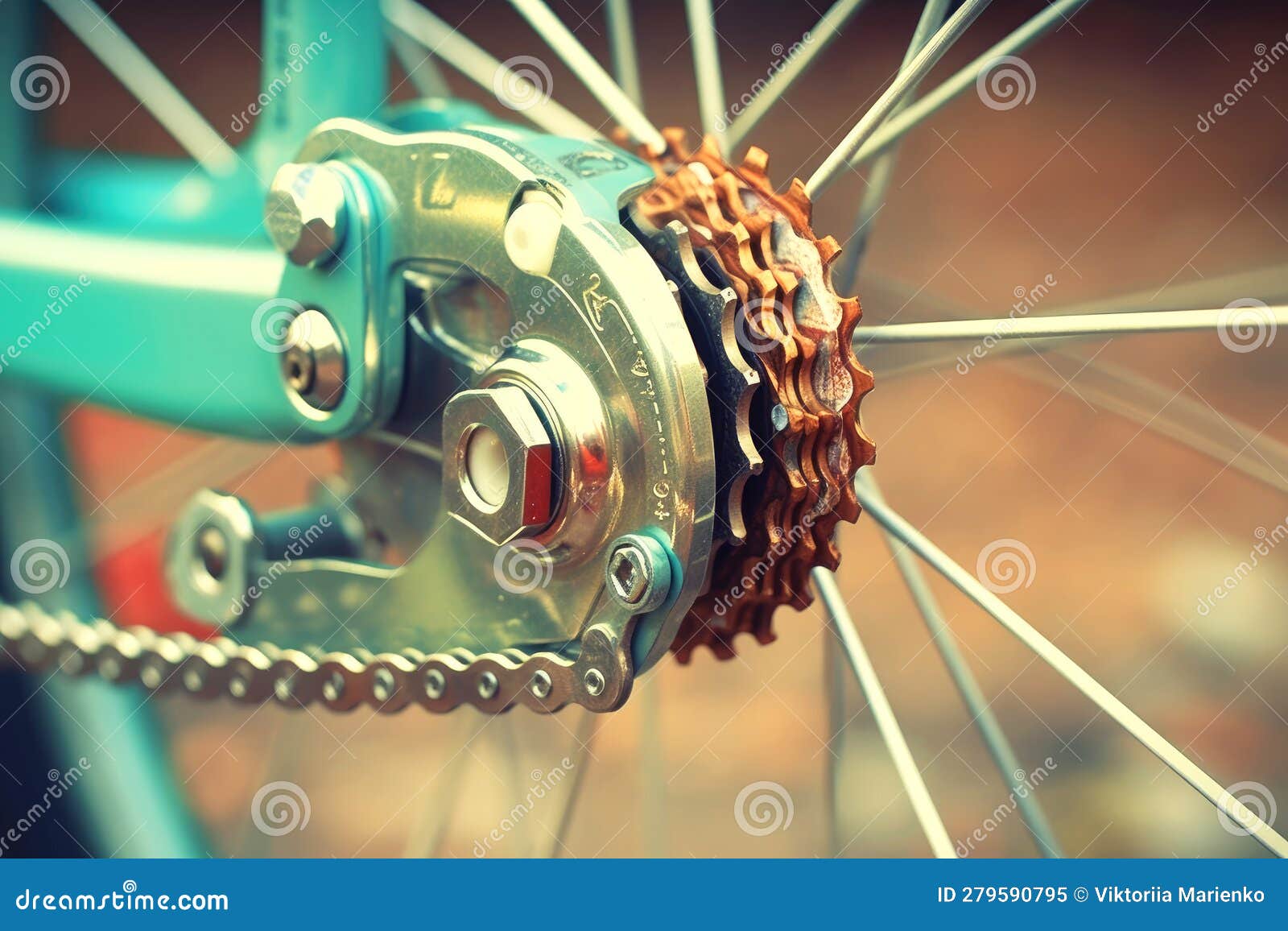 A Detailed View of a Bicycle Wheel Cassette. Generative AI Stock Illustration Illustration of