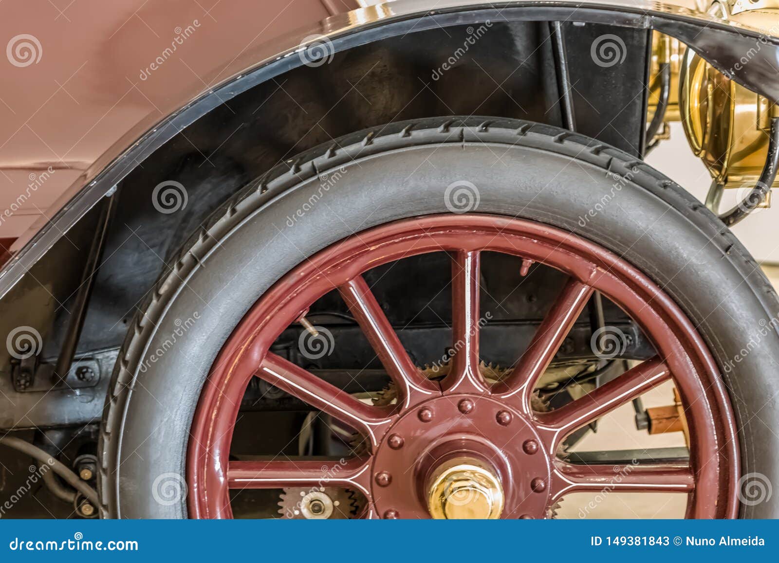 Detailed View of a Classic Car, Detail of Wheel Zone, Tire and