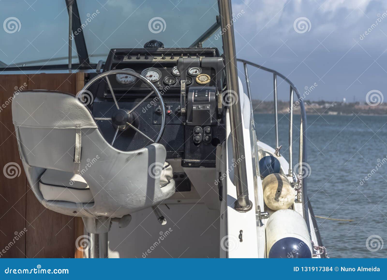 Detailed View of Control Panel on Private Boat Stock Photo Image of