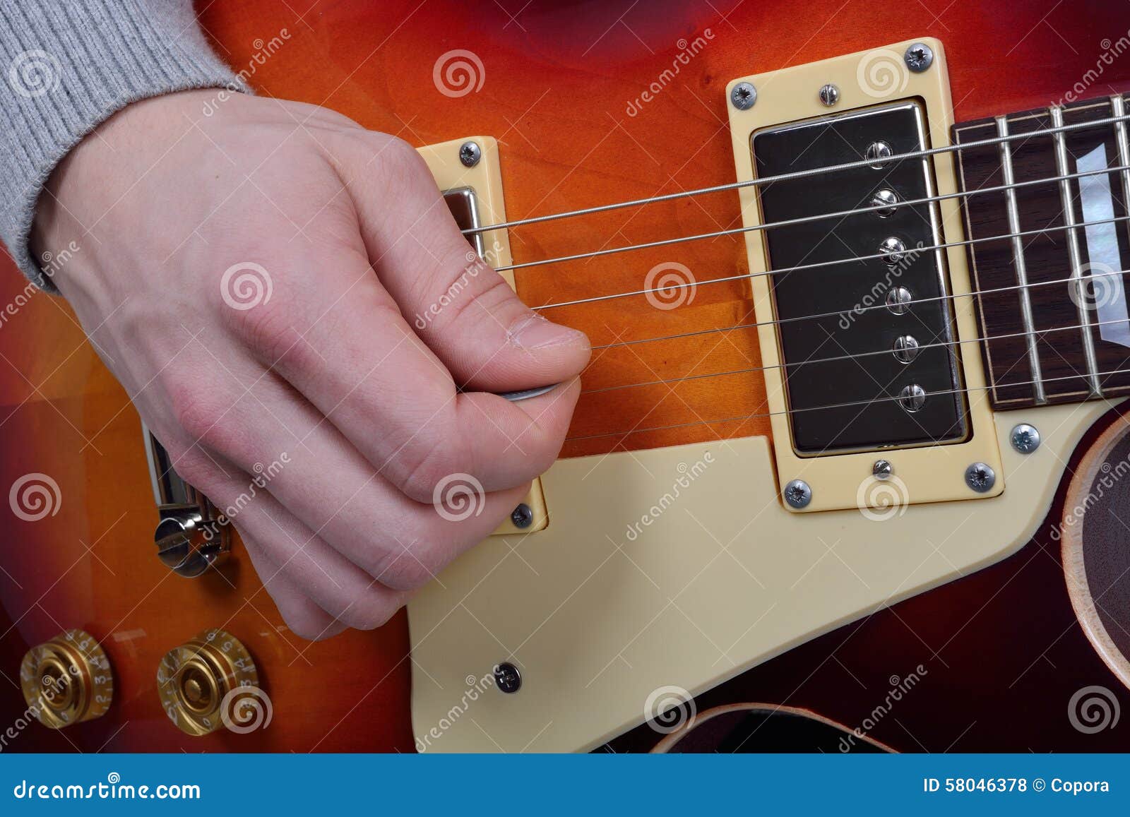 Detailed View of the Game on an Electric Guitar Stock Photo Image of
