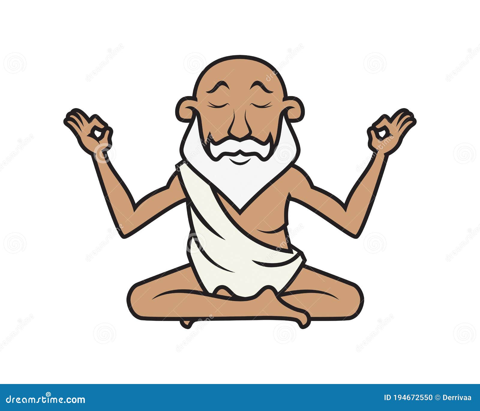 detailed yoga guru mascot 