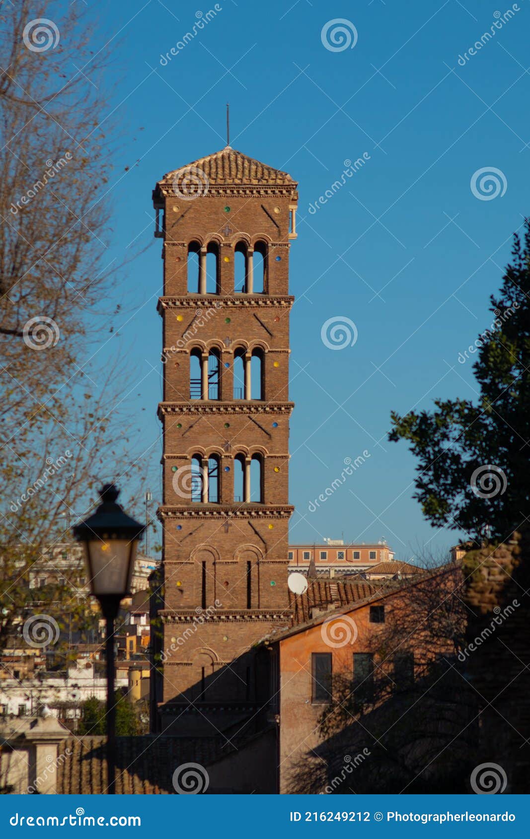 details of the basilica de santa francesca romana, rome, italy