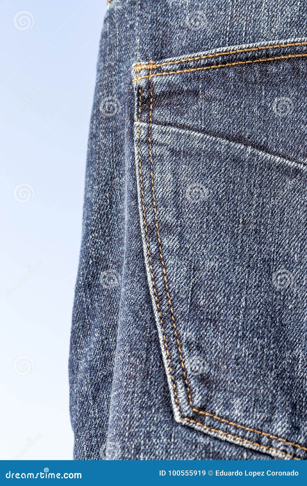 Details of Blue Jeans in Zipper, Pockets Stock Image Image of close