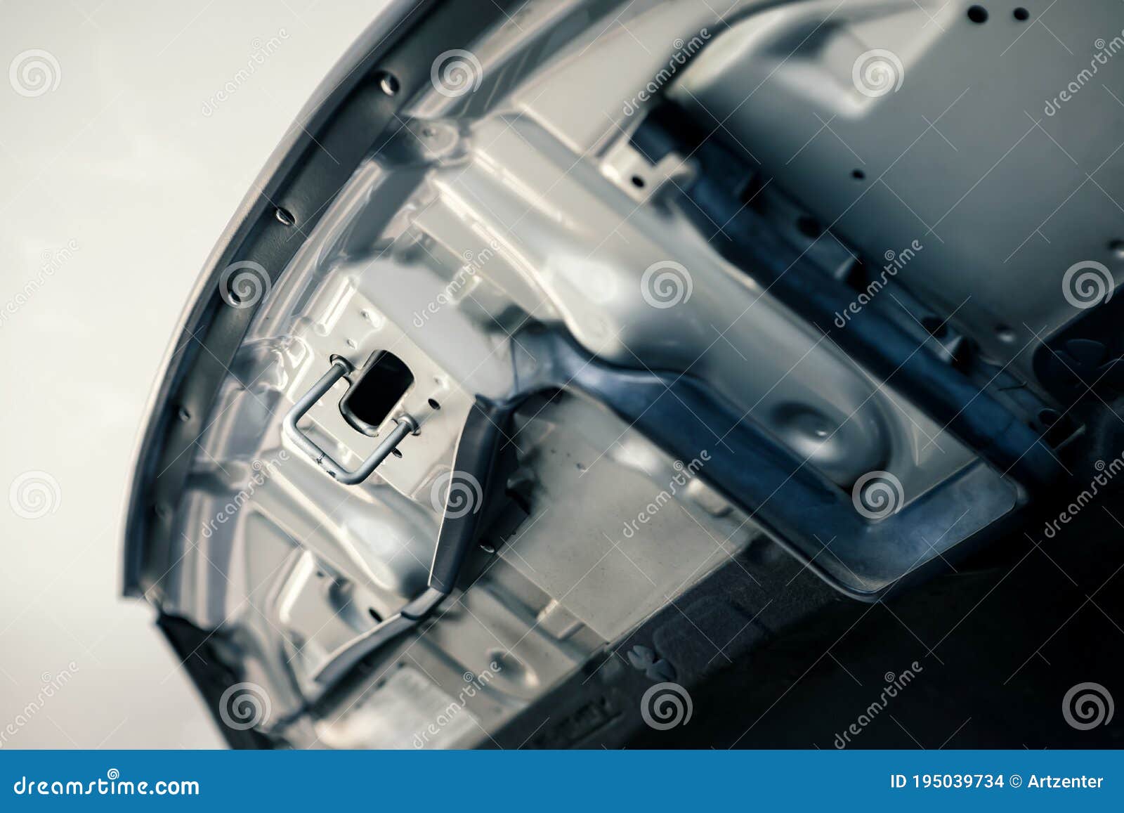 Details of Car Engine, Hood or the Hinged Cover Over the Engine of Motor Vehicles Stock