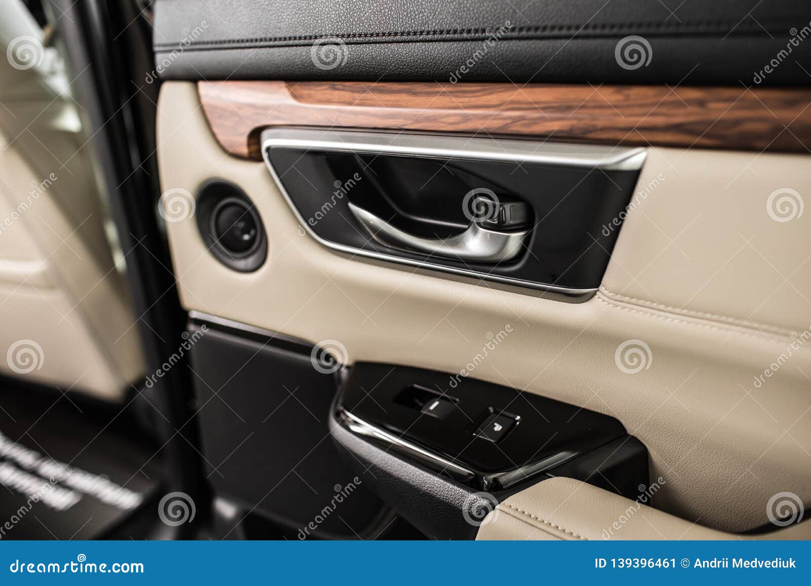 Details Of Stylish Car Interior Leather Interior Stock