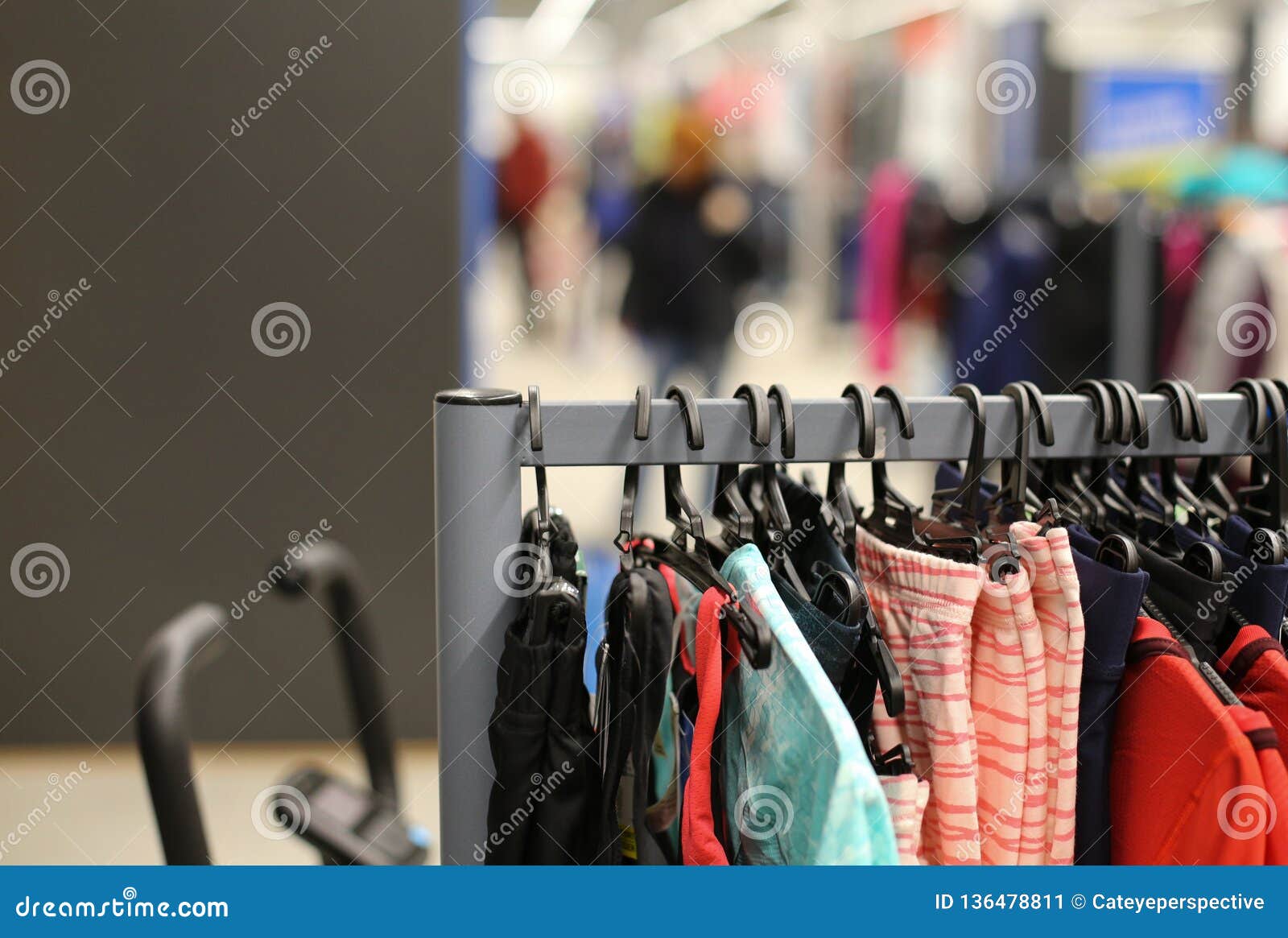 Details with Clothes on Hangers in a Clothing Store Stock Image - Image ...