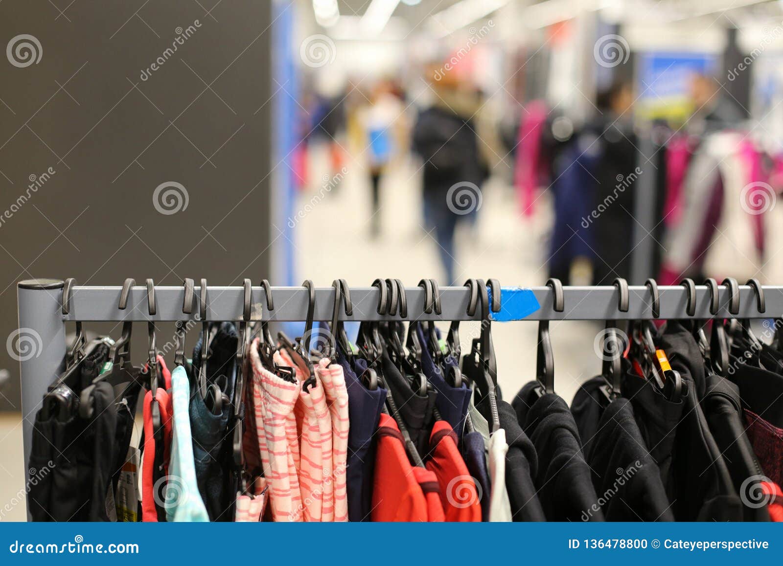 Details with Clothes on Hangers in a Clothing Store Stock Photo - Image ...