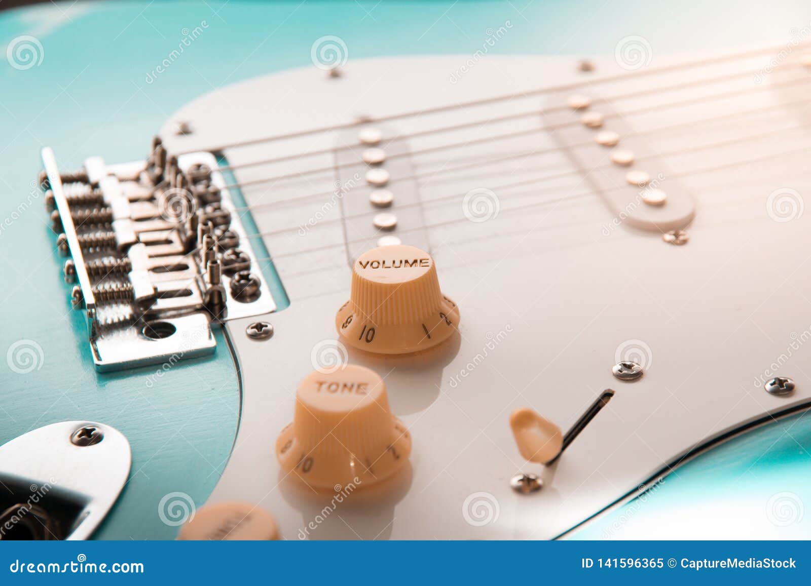 Details and Connection of Guitar and Wire Cable Jack. Tone and Volume