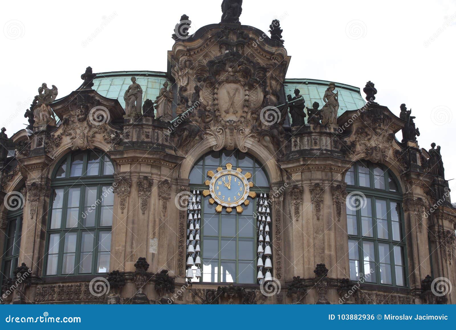details of dresden`s zwinger palace is famous around the world for its beautiful baroque architecture. it was built in 1709 during