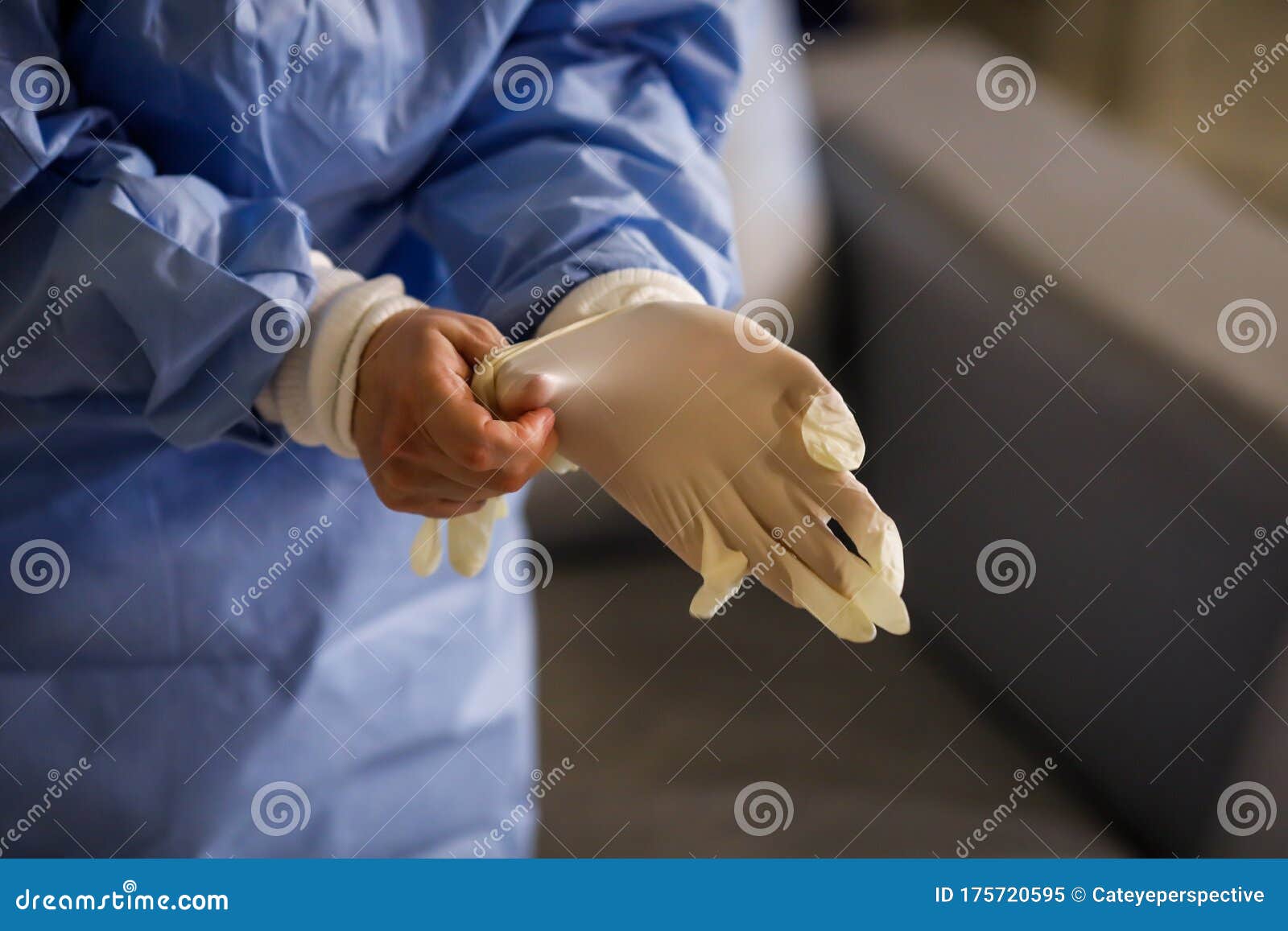 Details with the Hands of a Medic Using Surgical Gloves Stock Image ...