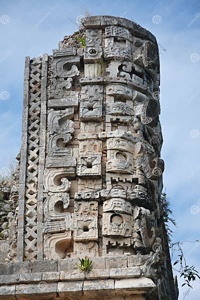 Details of Mayan Puuc Architecture Style - Uxmal, Mexico. Stock Photo ...