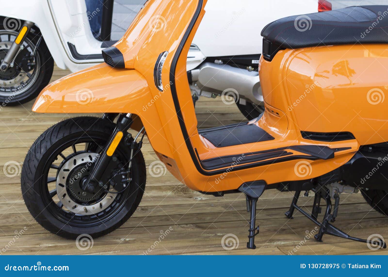 Details of Orange Moped Closeup, Outdoors Stock Image Image of orange, cycle 130728975