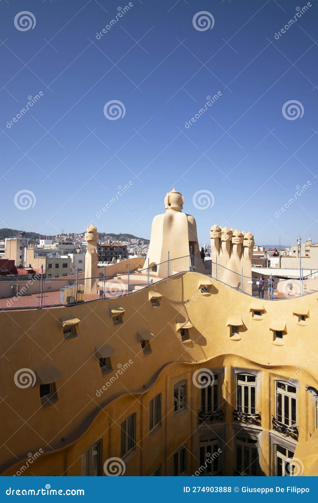Details of the Rooftop of the Modernist House in Barcelona Editorial Stock Photo Image of