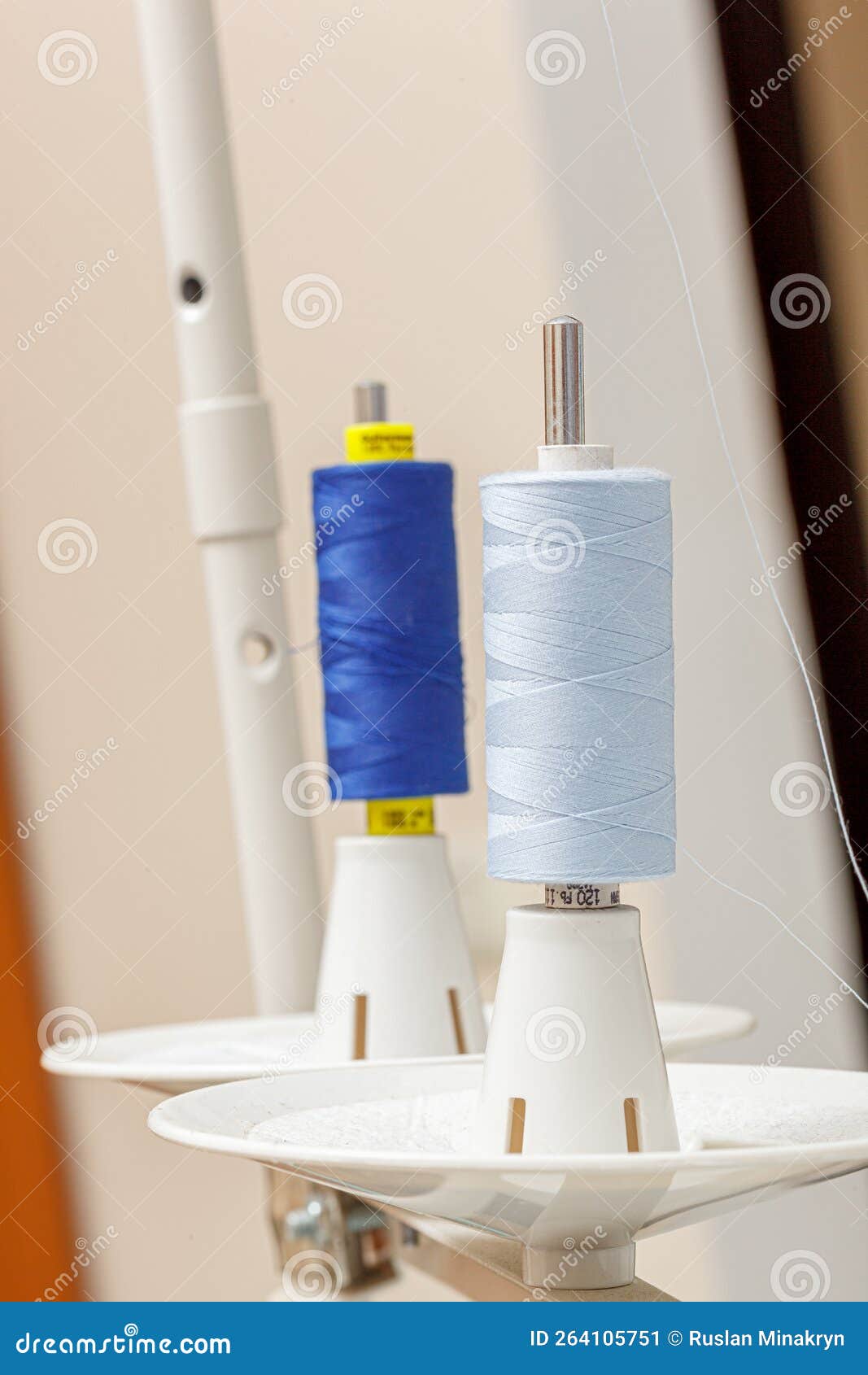 Details of a Sewing Machine, Spool of Thread Stock Image Image of