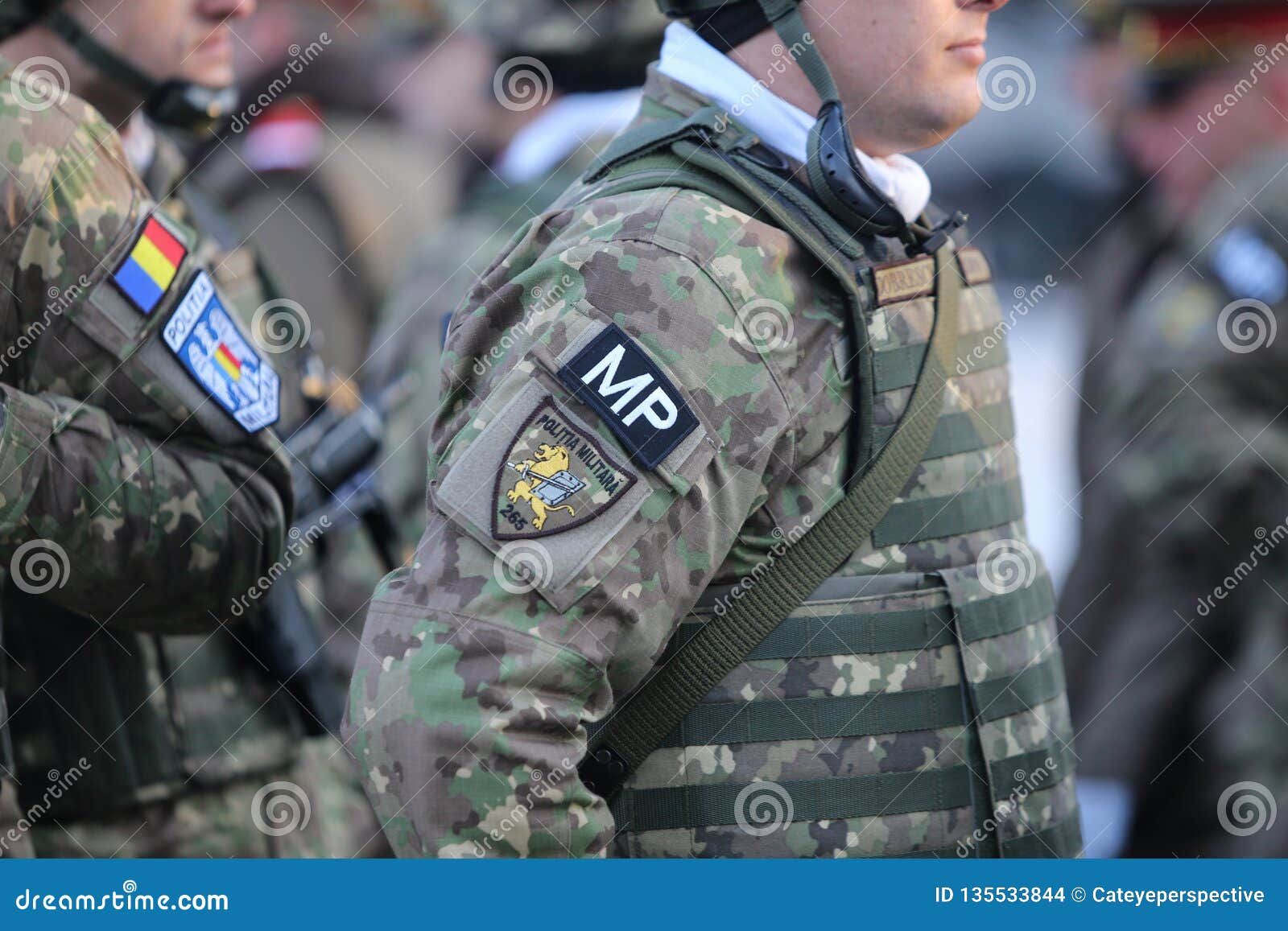 Details with the Uniform and Flag of Romanian Military Police Editorial  Stock Image - Image of camouflage, army: 135533844