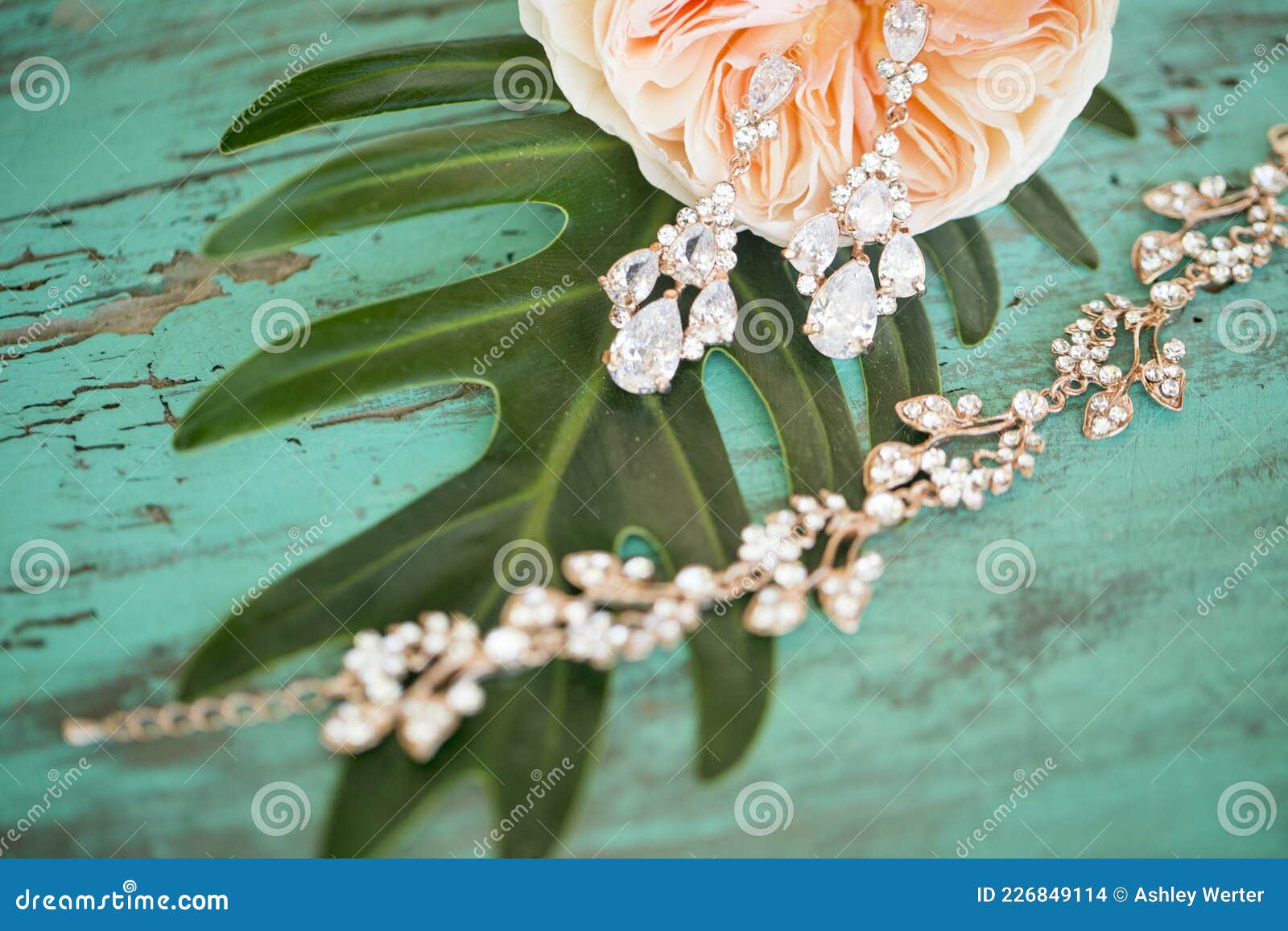 details of wedding jewelry and accessories