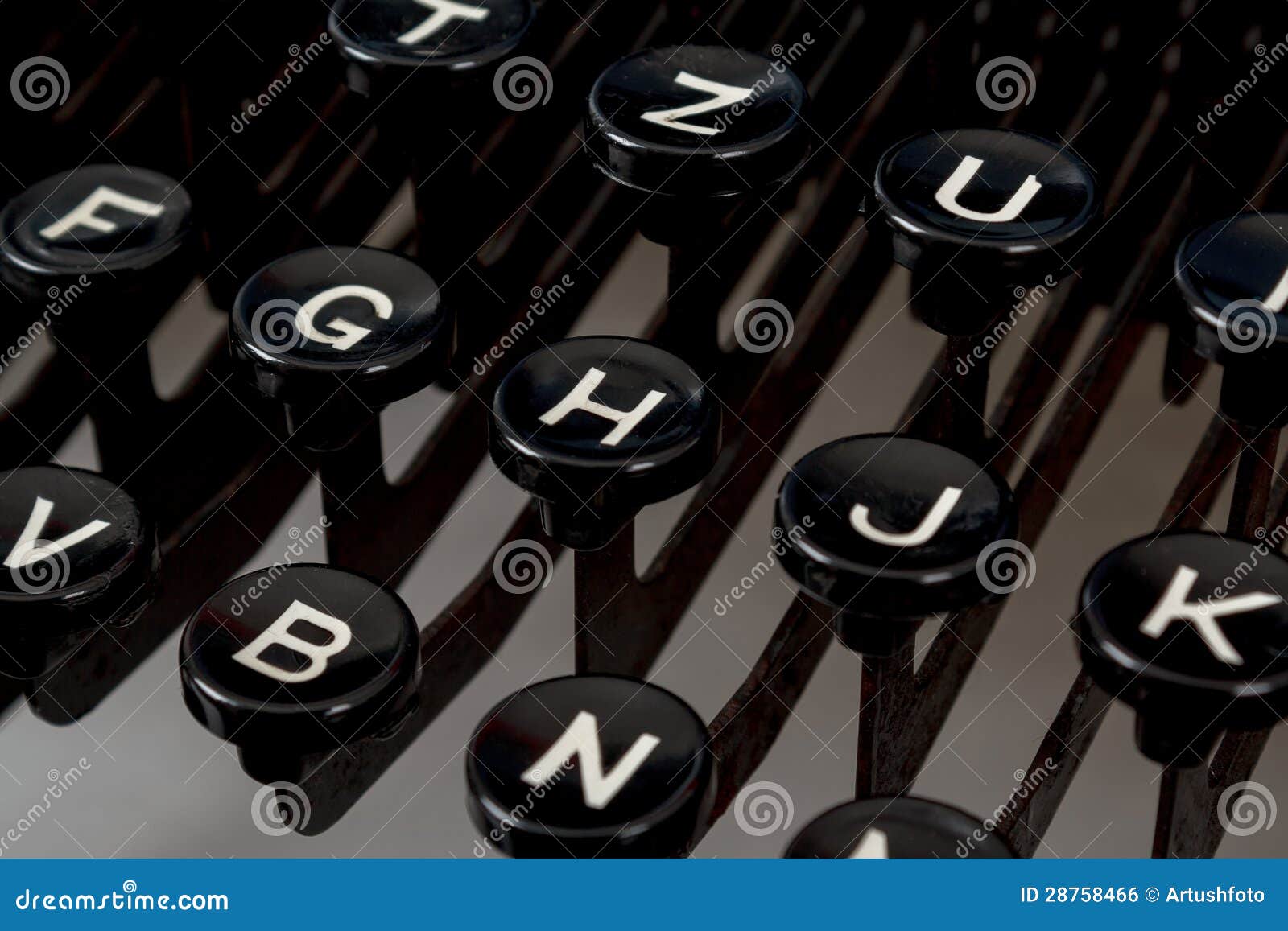 Detalle De Claves En Typewritter Retro Foto de archivo Imagen de