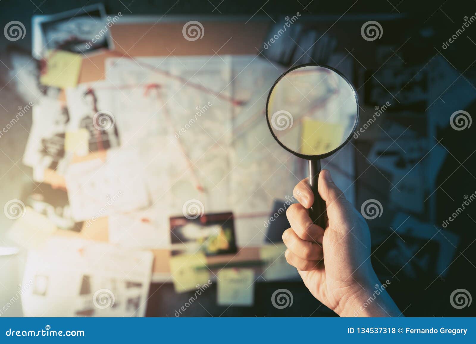 detective board filled with evidence