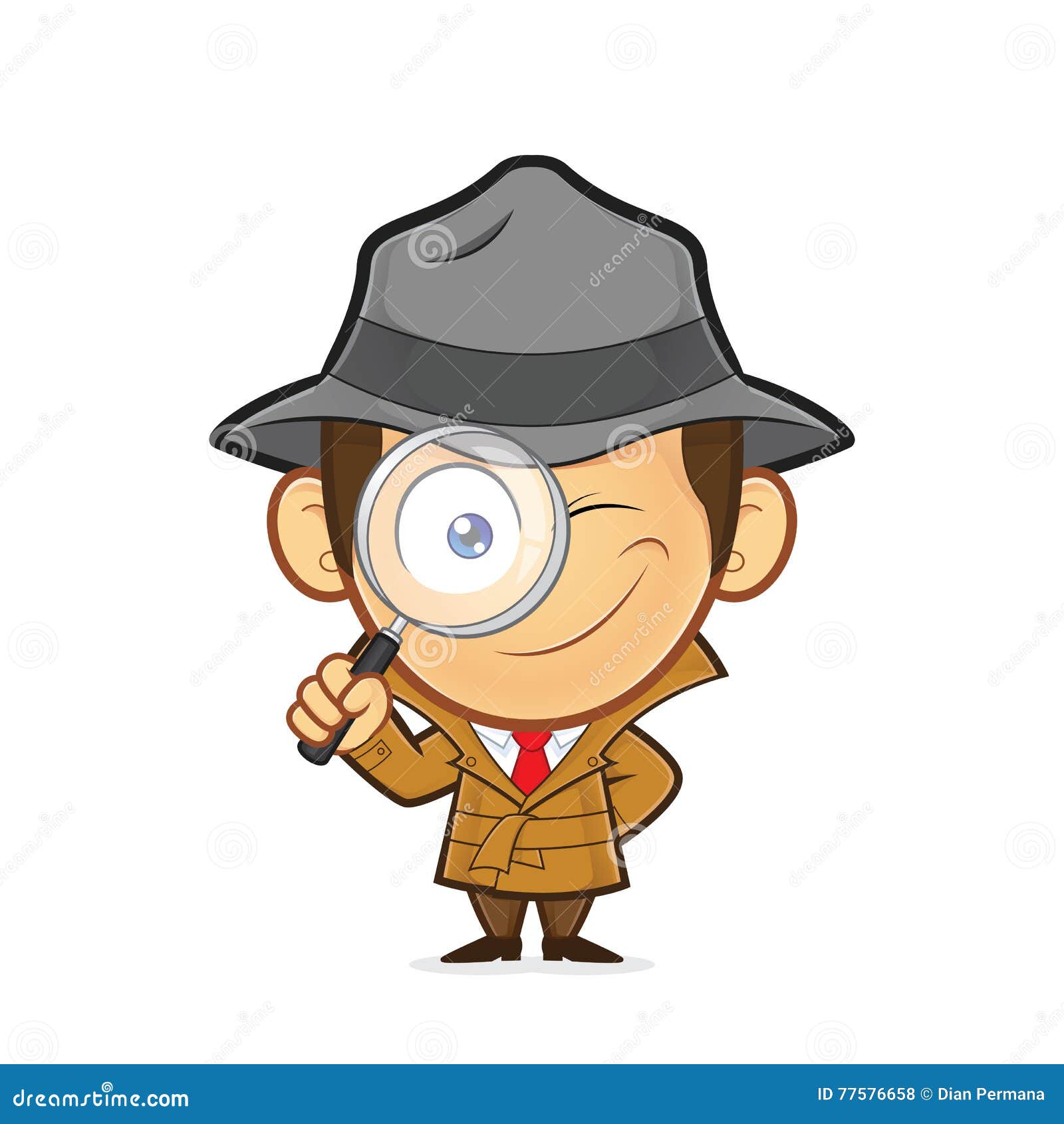 detective holding a magnifying glass