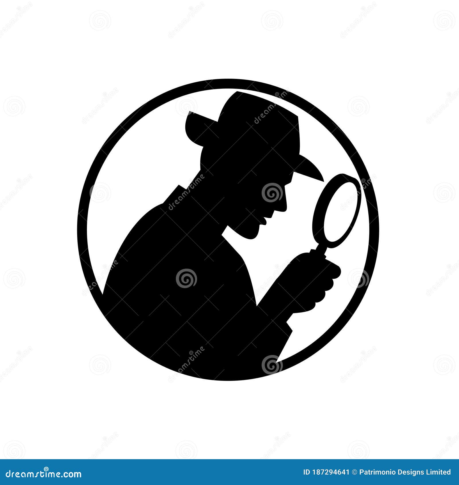 Detective Holding A Magnifying Glass With Circle Shape Stock Illustration -  Download Image Now - iStock