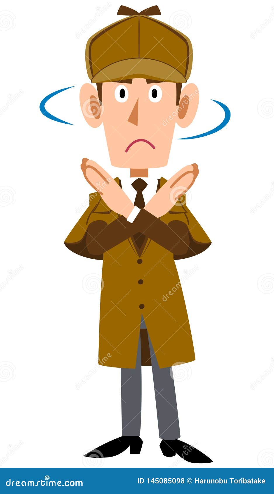 Detective Male Showing a Gesture of Denial Stock Vector - Illustration ...