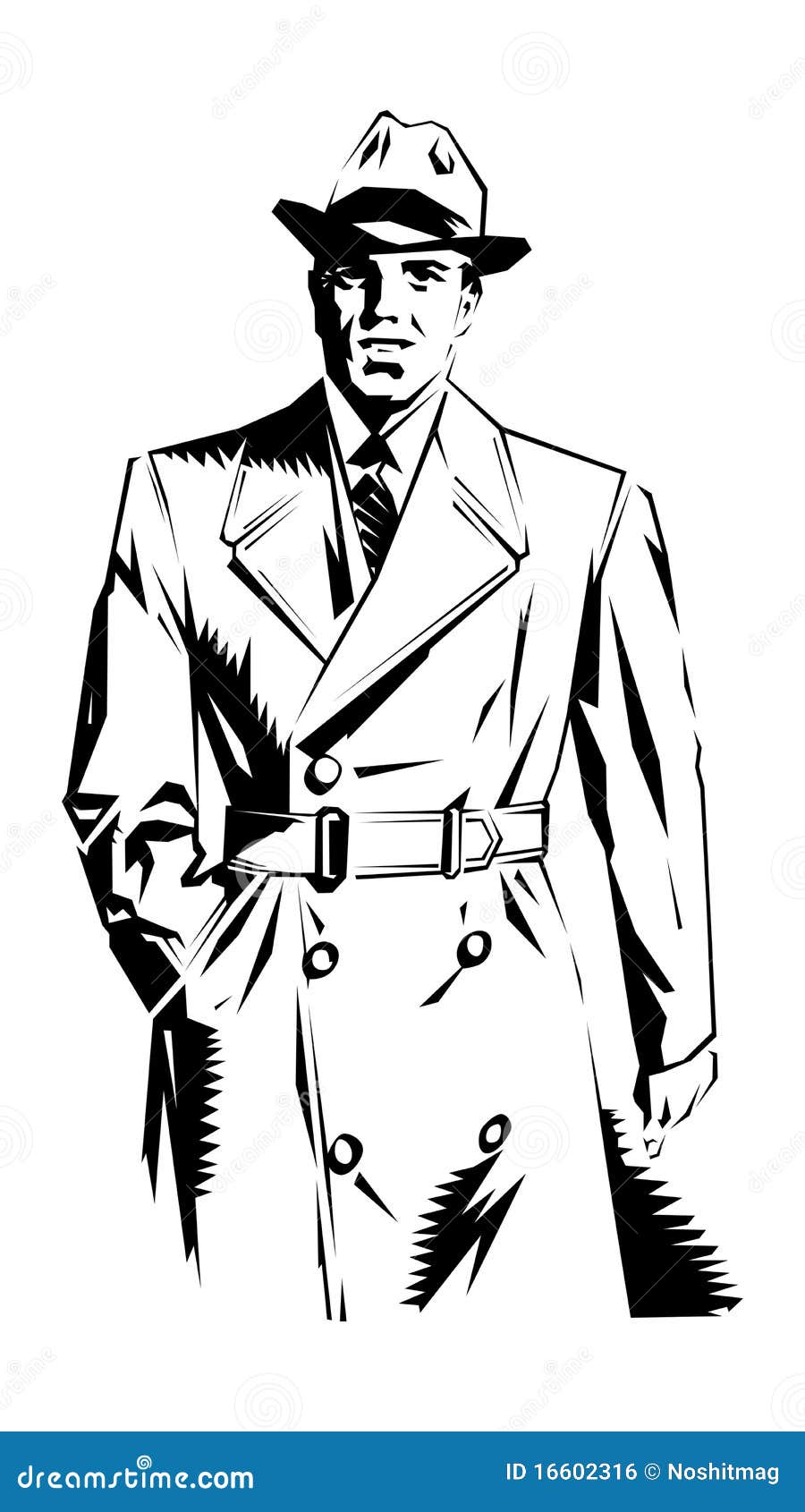 Detective man stock vector. Image of cartoon, killer - 16602316