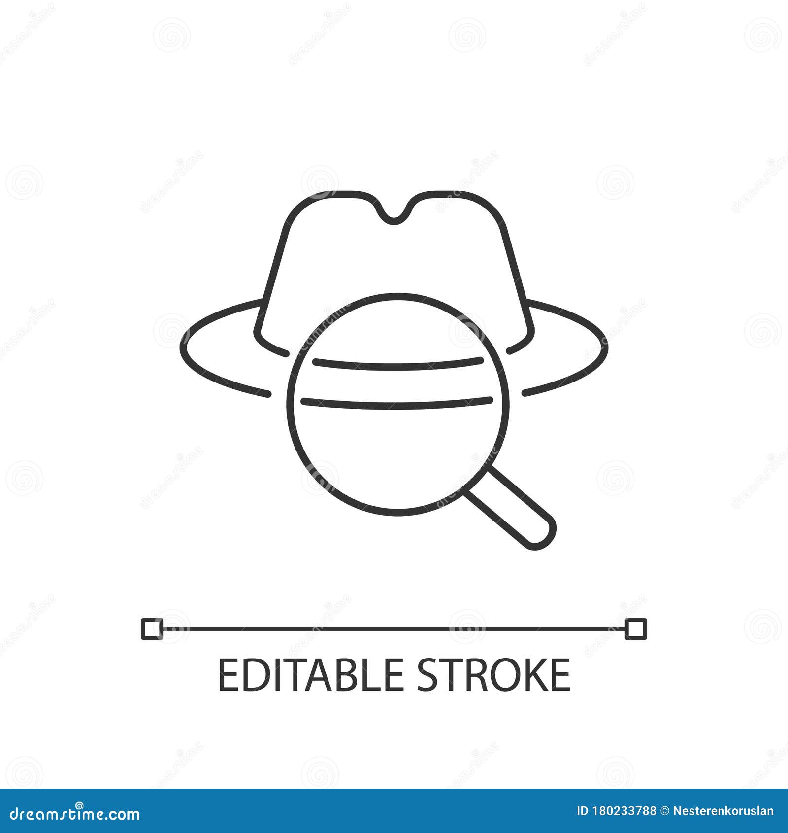 Detective Pixel Perfect Linear Icon Stock Vector - Illustration of ...