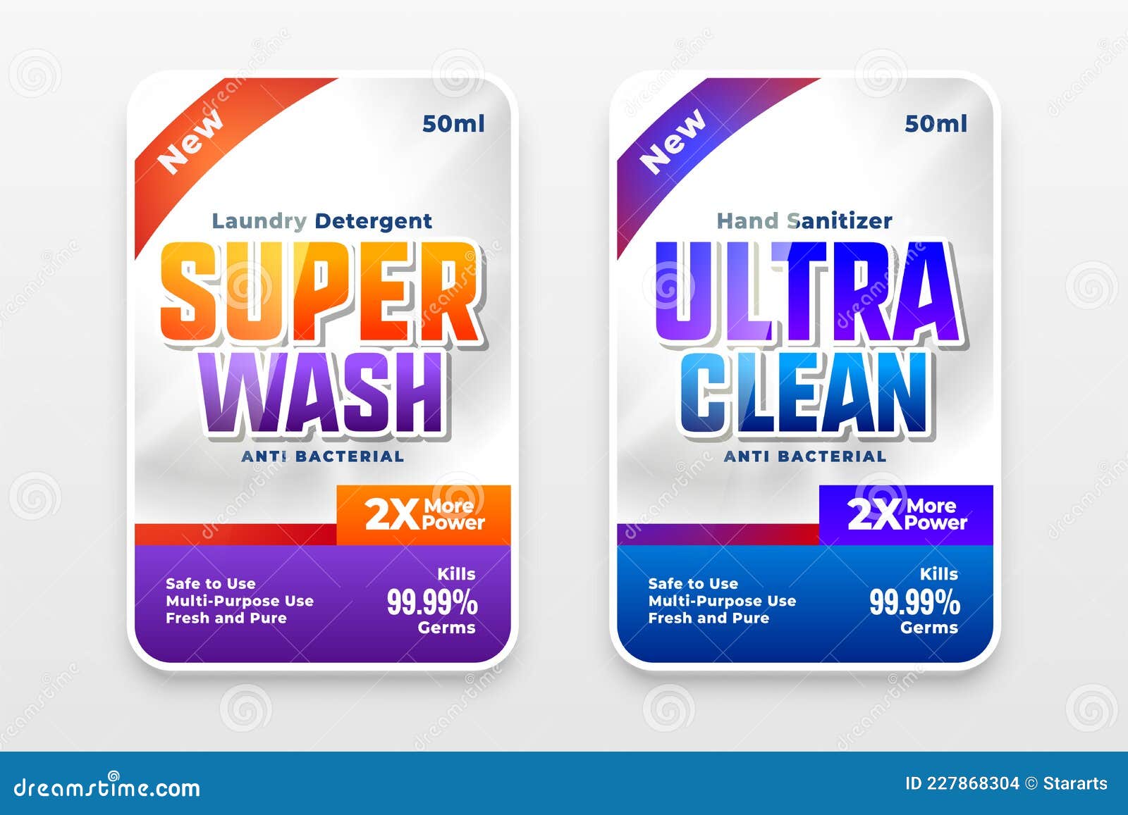 Detergent and Cleaner Label Design Stock Vector Illustration of
