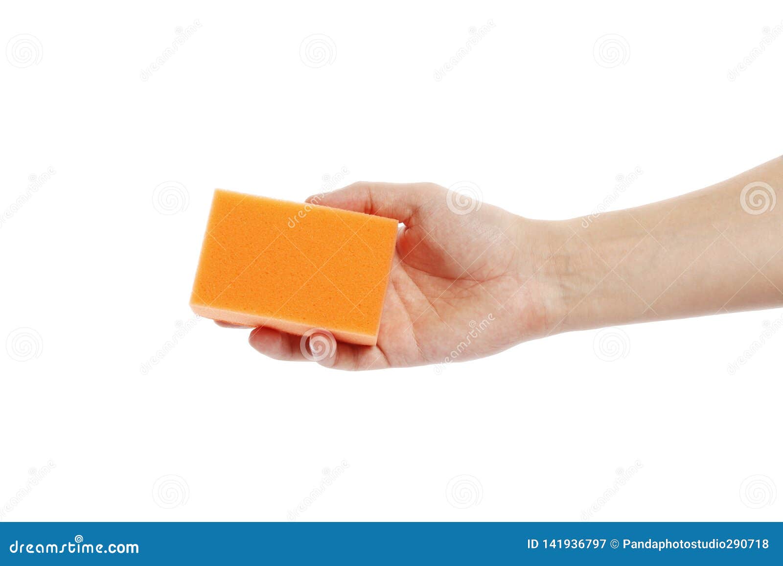 Washcloth in Hand Isolated on White Background Stock Image Image of