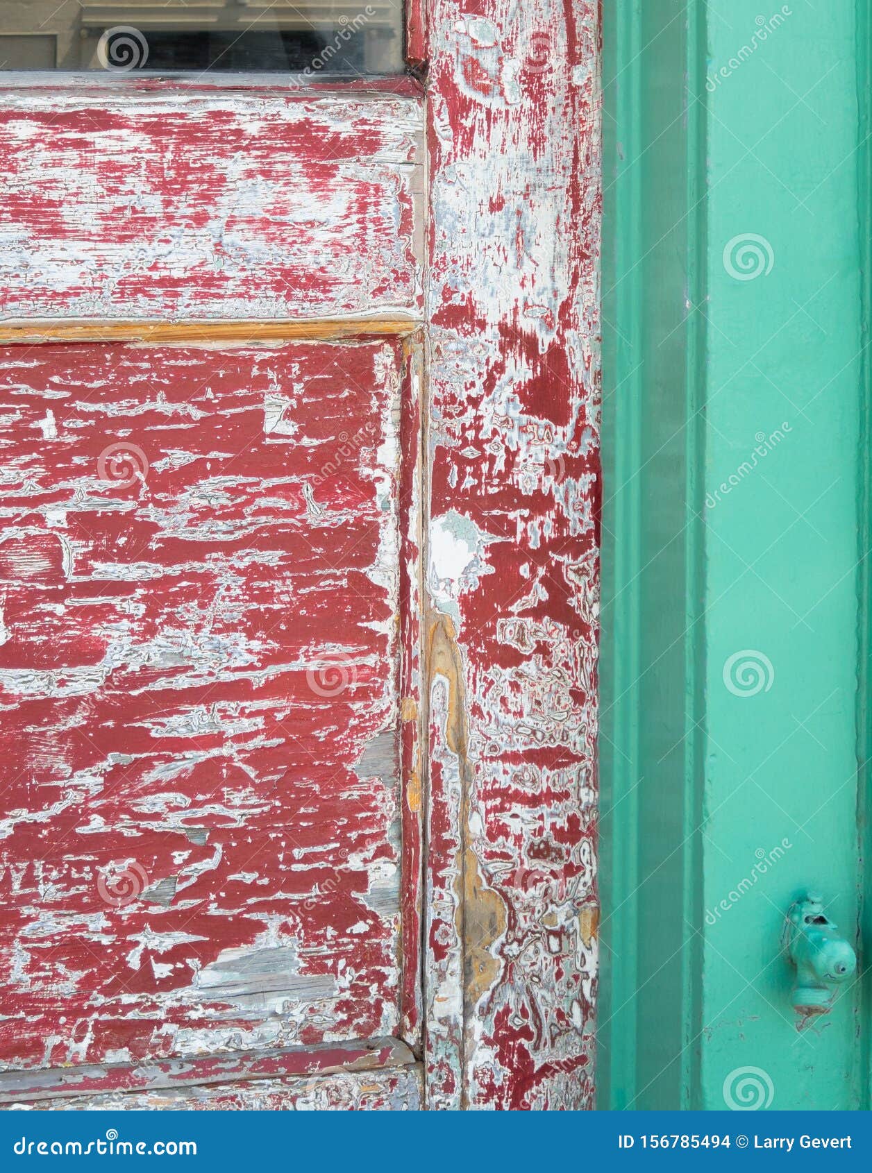 Deteriorating Painted Wooden Door Stock Photo Image of colors, glass