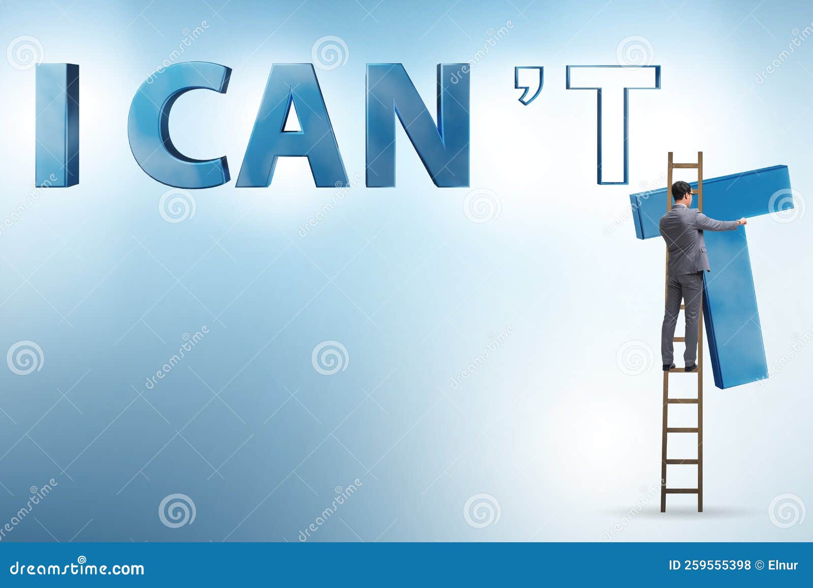 Determination Concept with Businessman and Letters Stock Photo Image