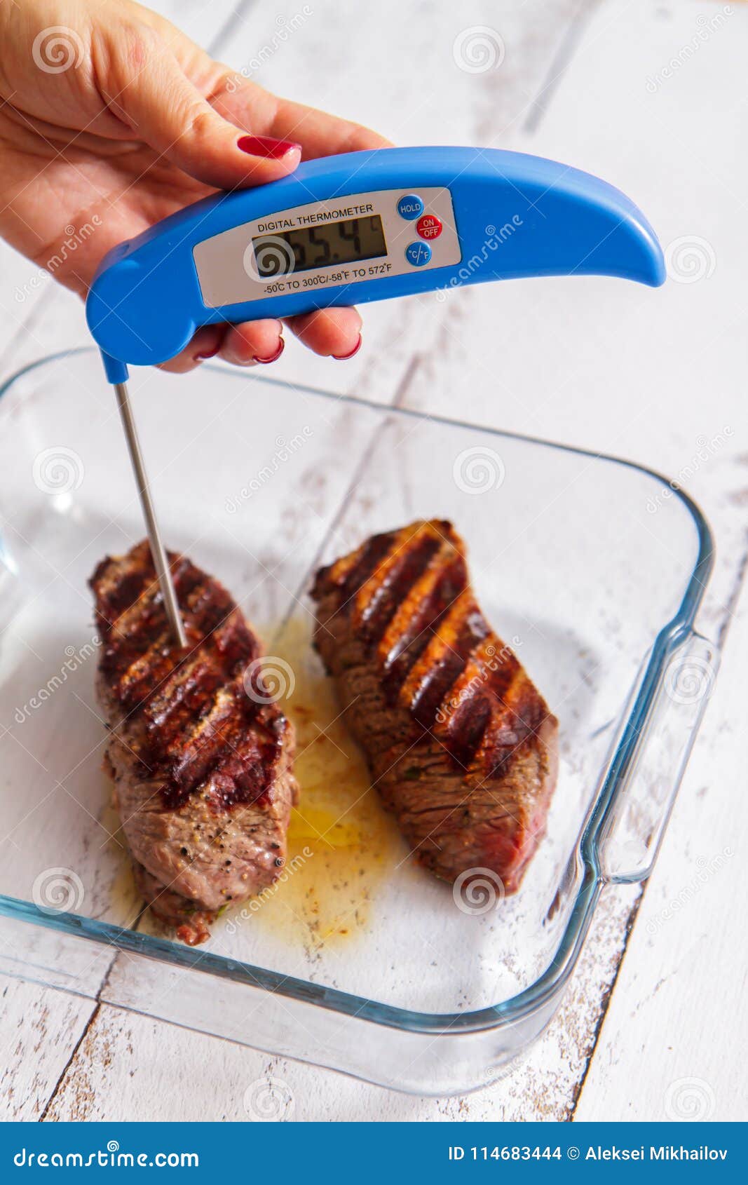 Determination of the Temperature of Fried Beef Steak by a Special