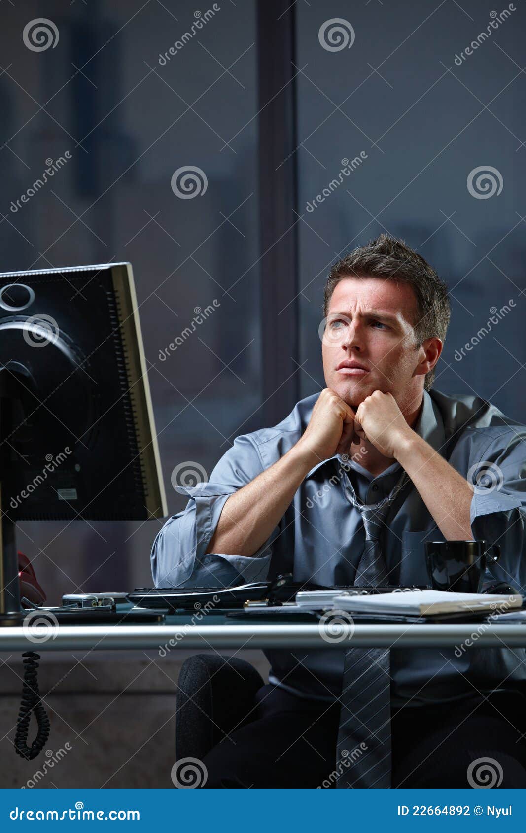 determined businessman concentrating