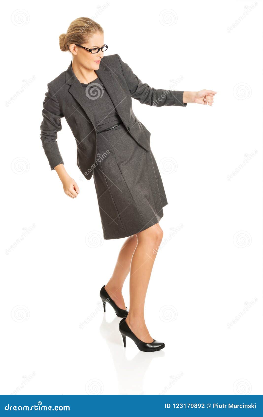 Businesswoman Pulling a Stick Stock Photo - Image of object, strength ...