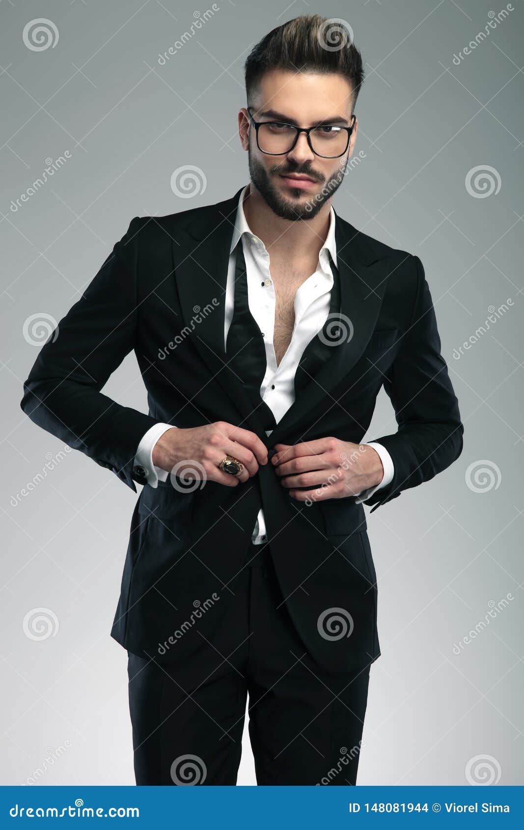 Determined Guy Adjusting His Jacket Stock Photo - Image of confident ...