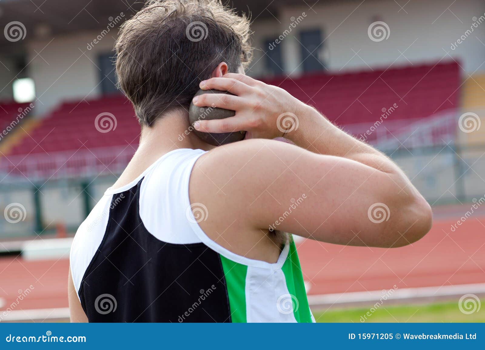 Determined Male Athlete Preparing To Throw Weight Stock Image Image