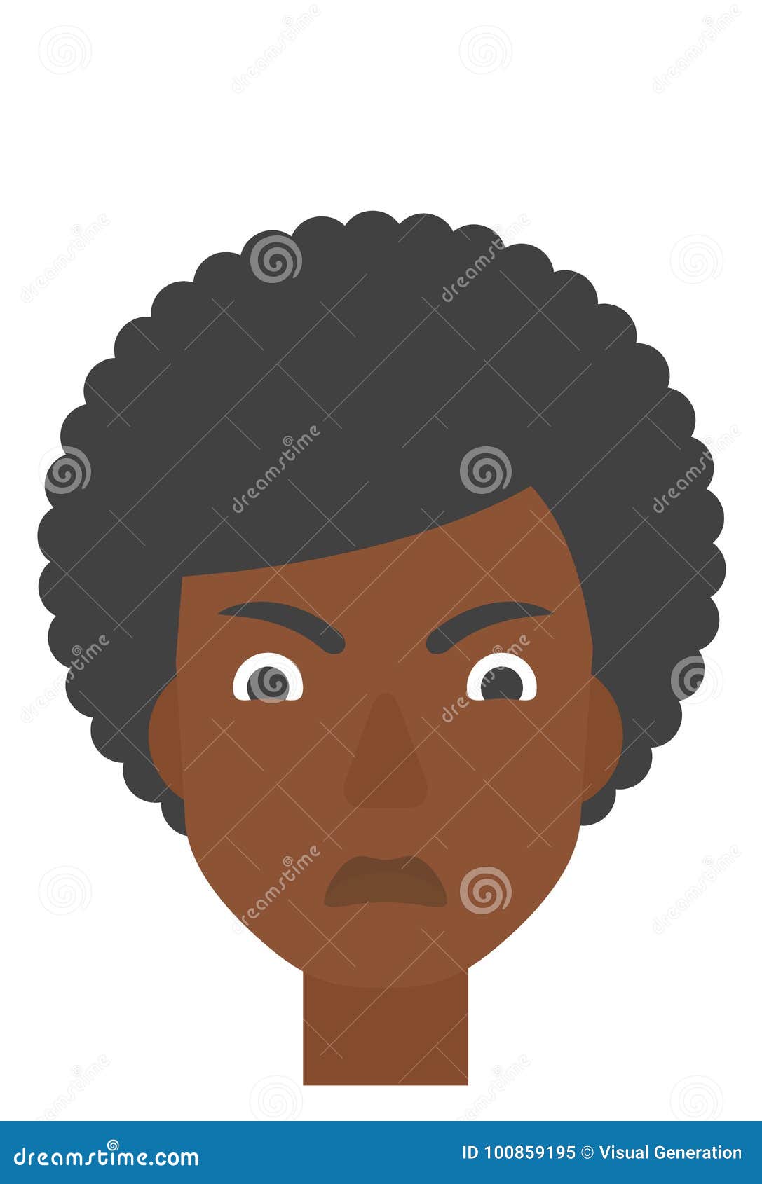 Download Detesting angry woman. stock vector. Illustration of africanamerican - 100859195