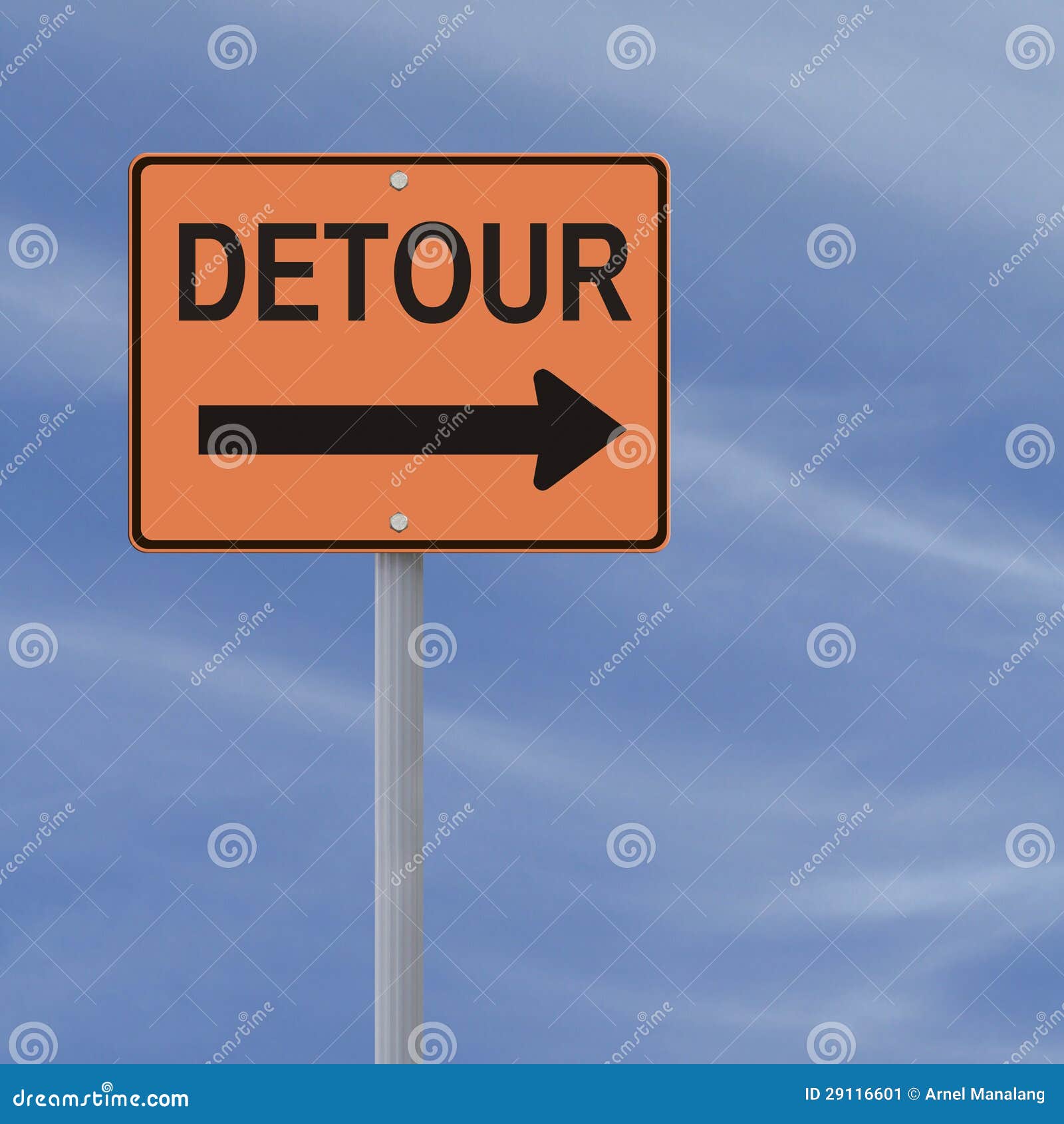 detour road sign