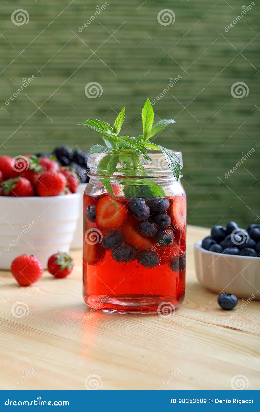 Detox Water or Fruit Juice with Berries Stock Image Image of beverage