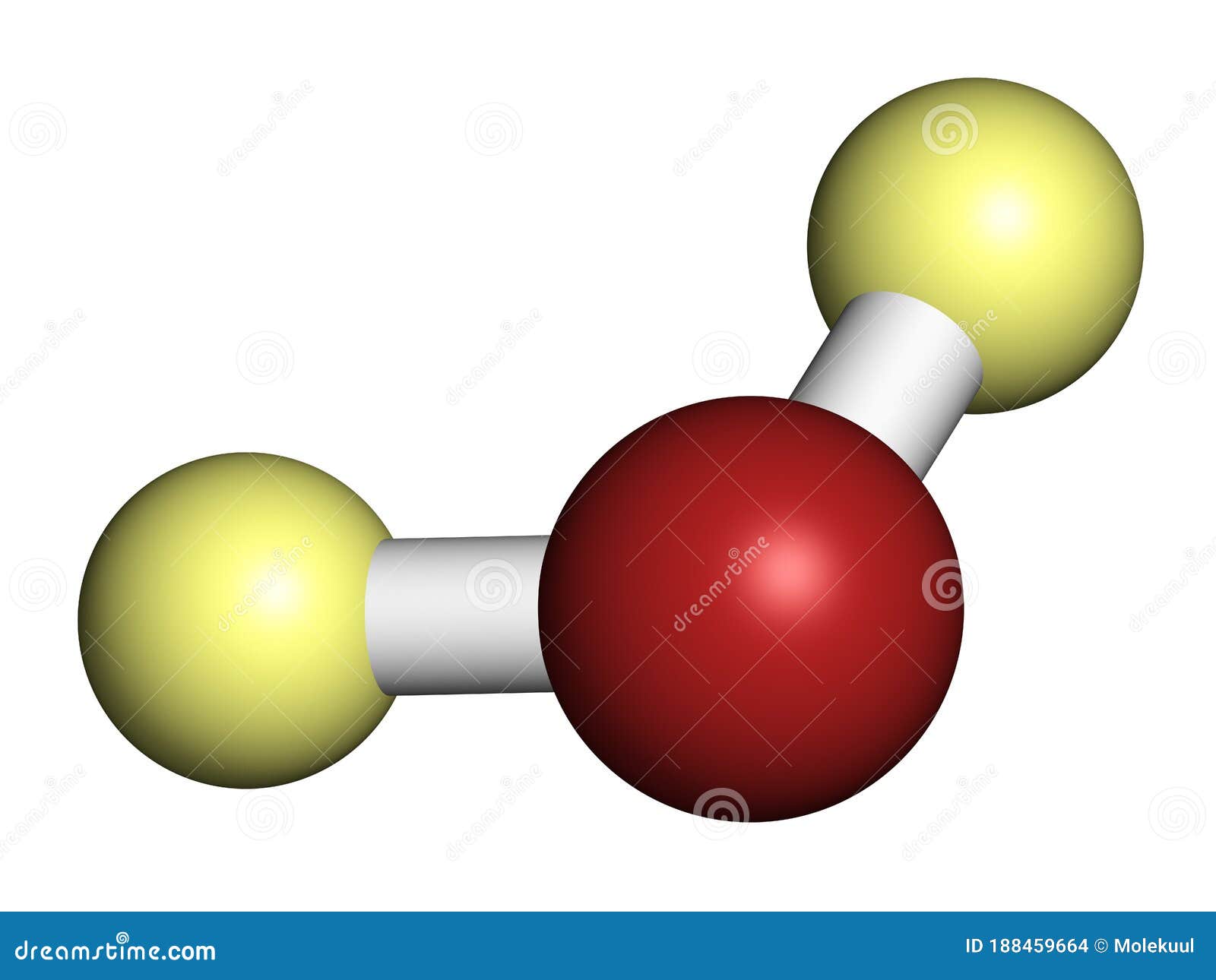 Deuterium Oxide (heavy Water) Molecule. 3D Rendering Stock Illustration