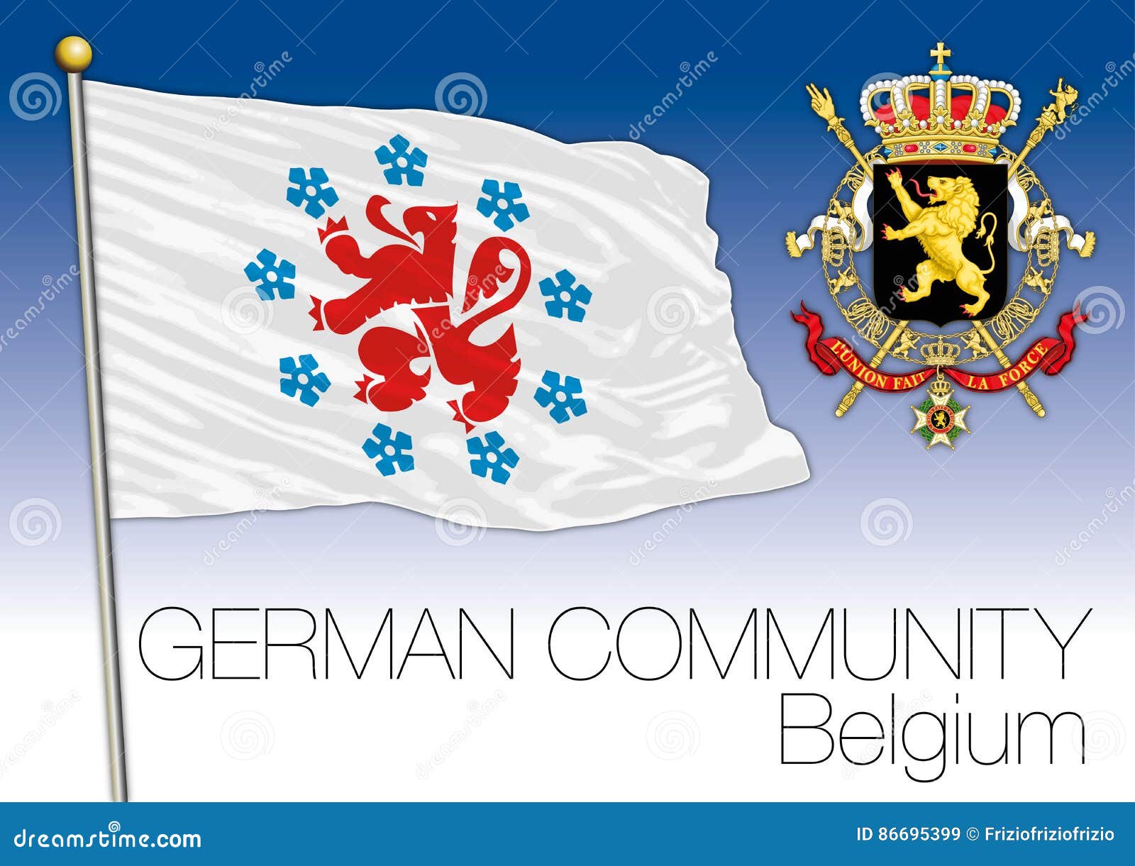 Deutsche Gemeinschaftsregionale Flagge Belgien Vektor Abbildung Illustration Von Flagge Belgien