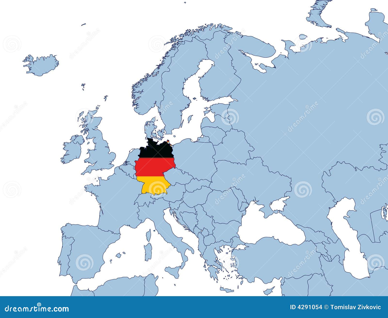 Deutschland Auf Europa Karte Vektor Abbildung Illustration Von Atlas Deutschland