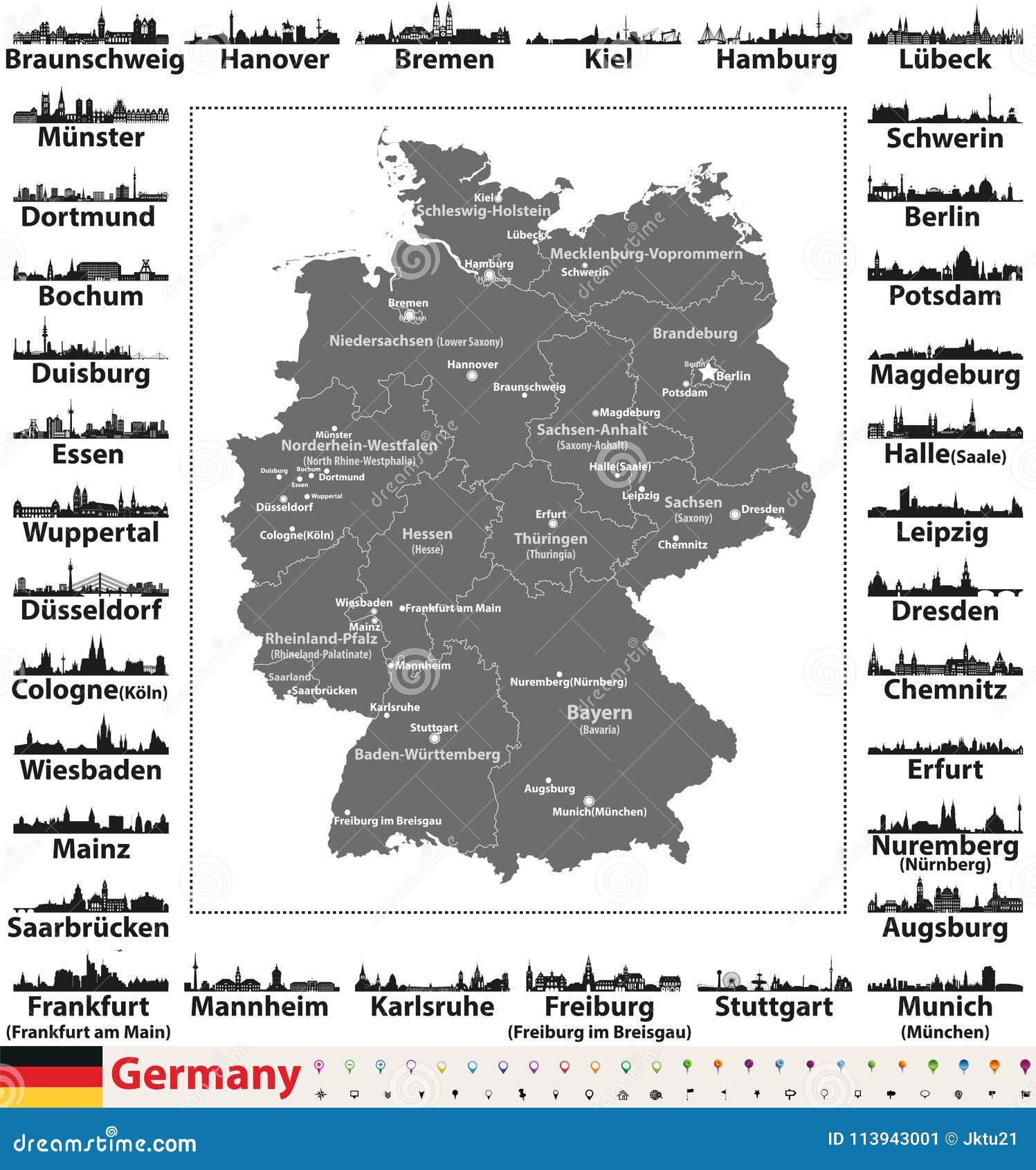 Deutschland Karte Mit Landeshauptstädten Und
